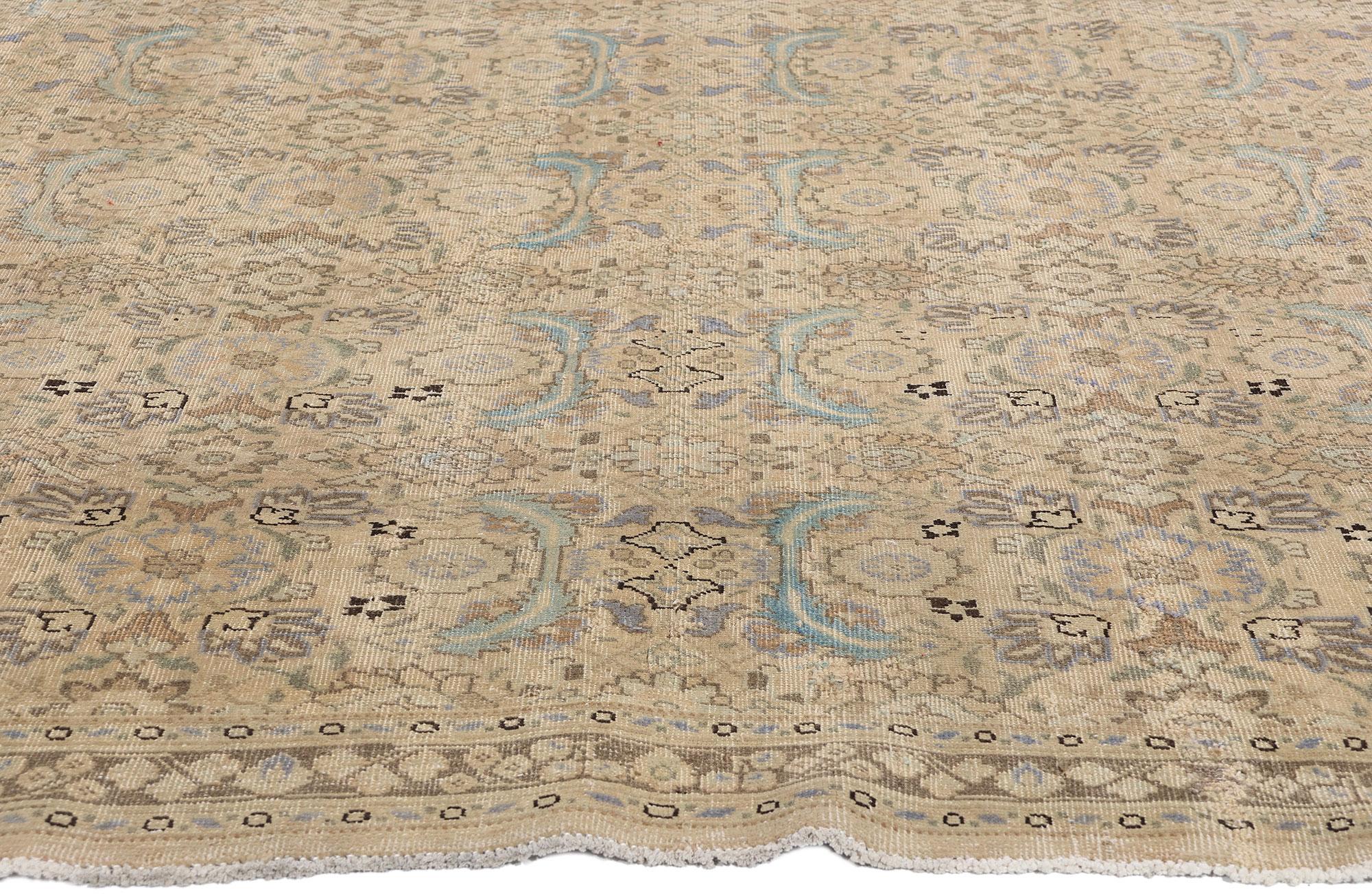 Persiano Tappeto Tabriz persiano del 1910 in stile moderno, tonalità della terra in vendita