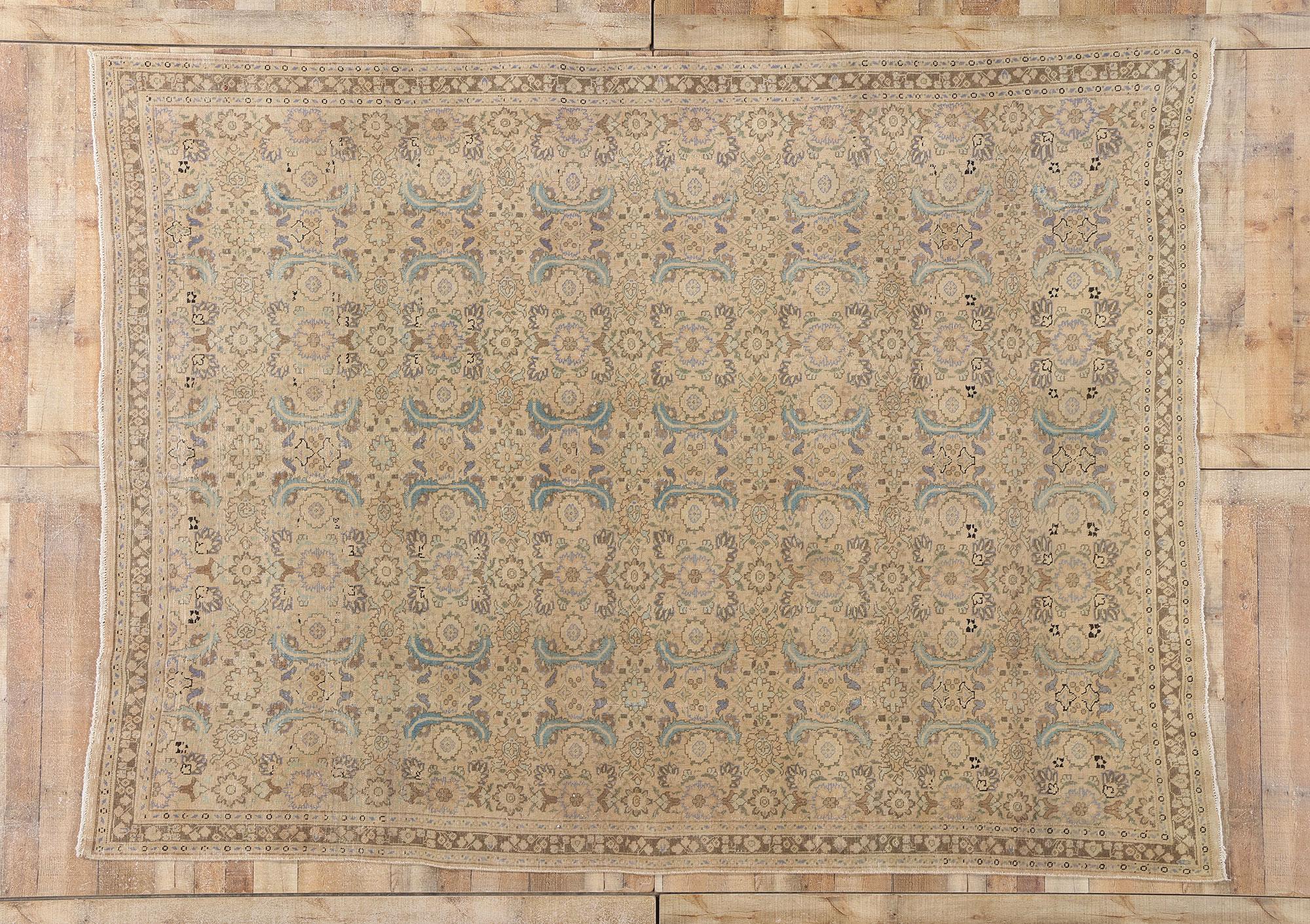 Tappeto Tabriz persiano del 1910 in stile moderno, tonalità della terra in vendita 1
