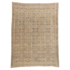 1910's Earth-Tone Persian Tabriz Carpet with Modern Style