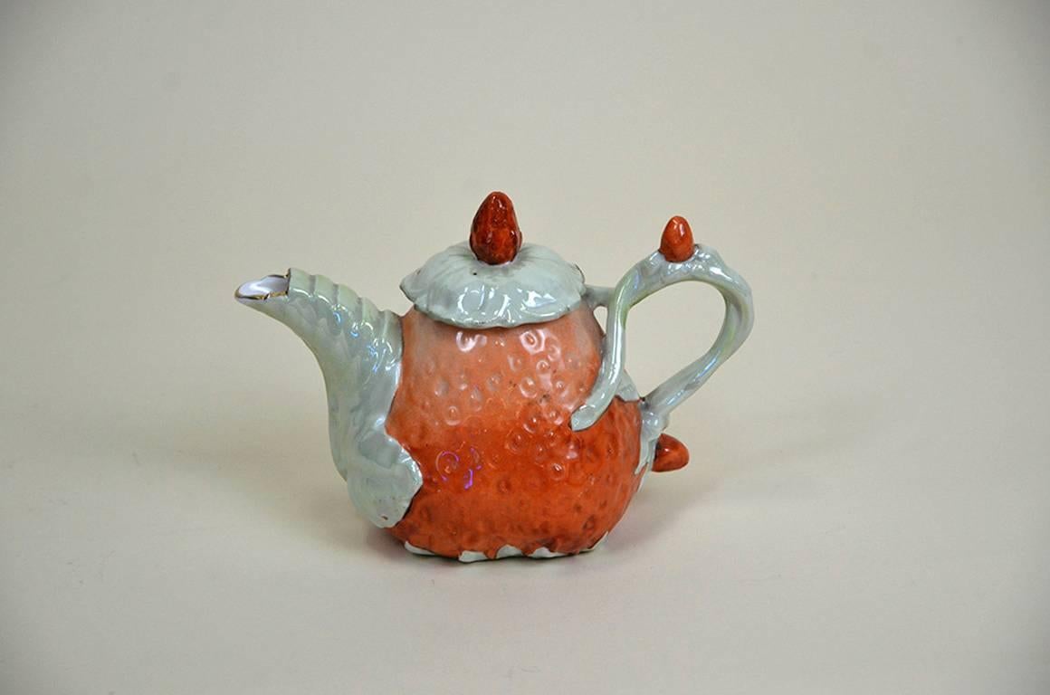 ceramic strawberry teapot