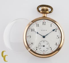 1910's Elgin Gold-Filled Antique Open Face Pocket Watch, Size 16S