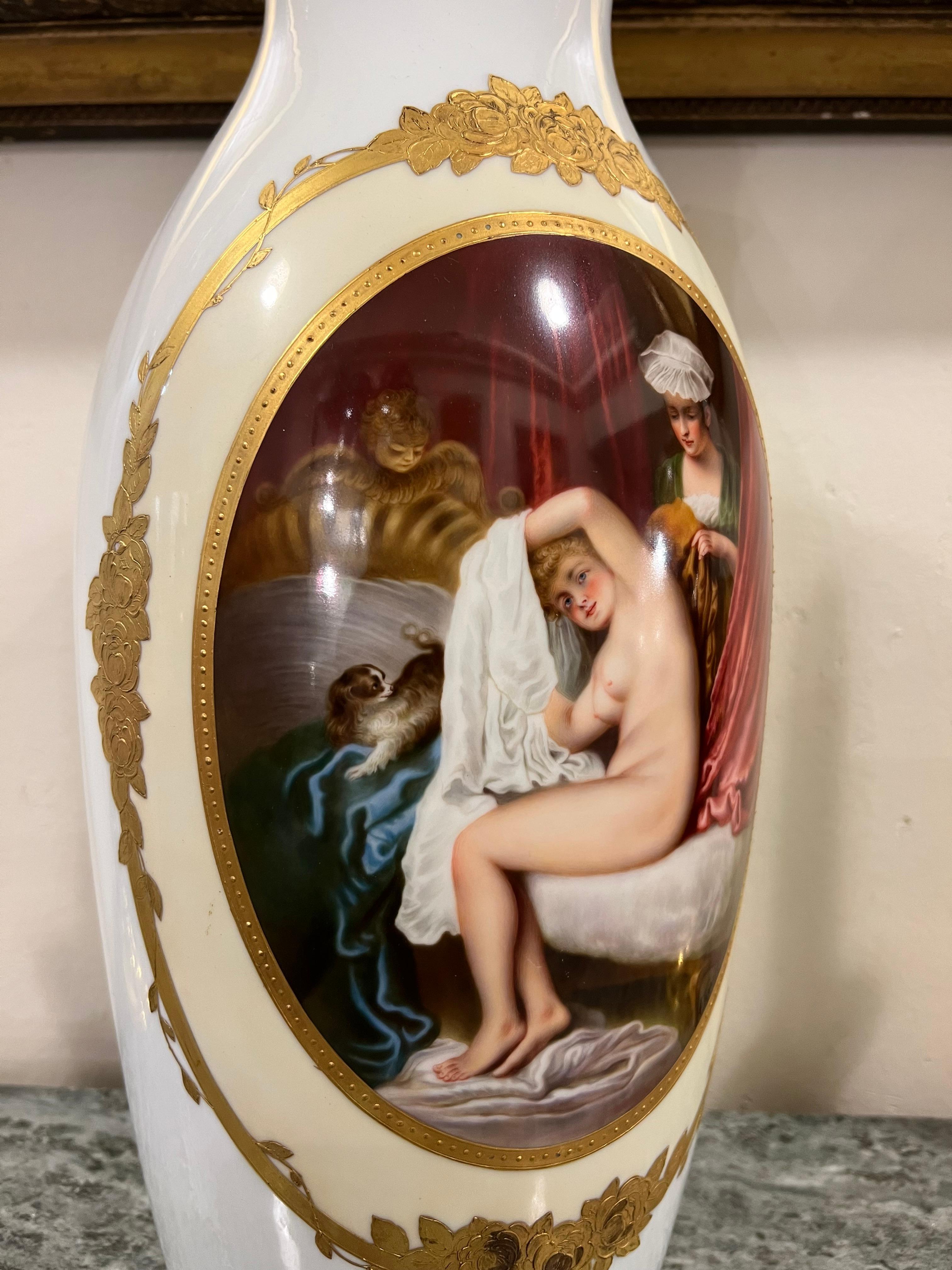 XX secolo Eccezionale vaso Rosenthal in stile viennese del 1910, dipinto a mano da A. Knije in vendita