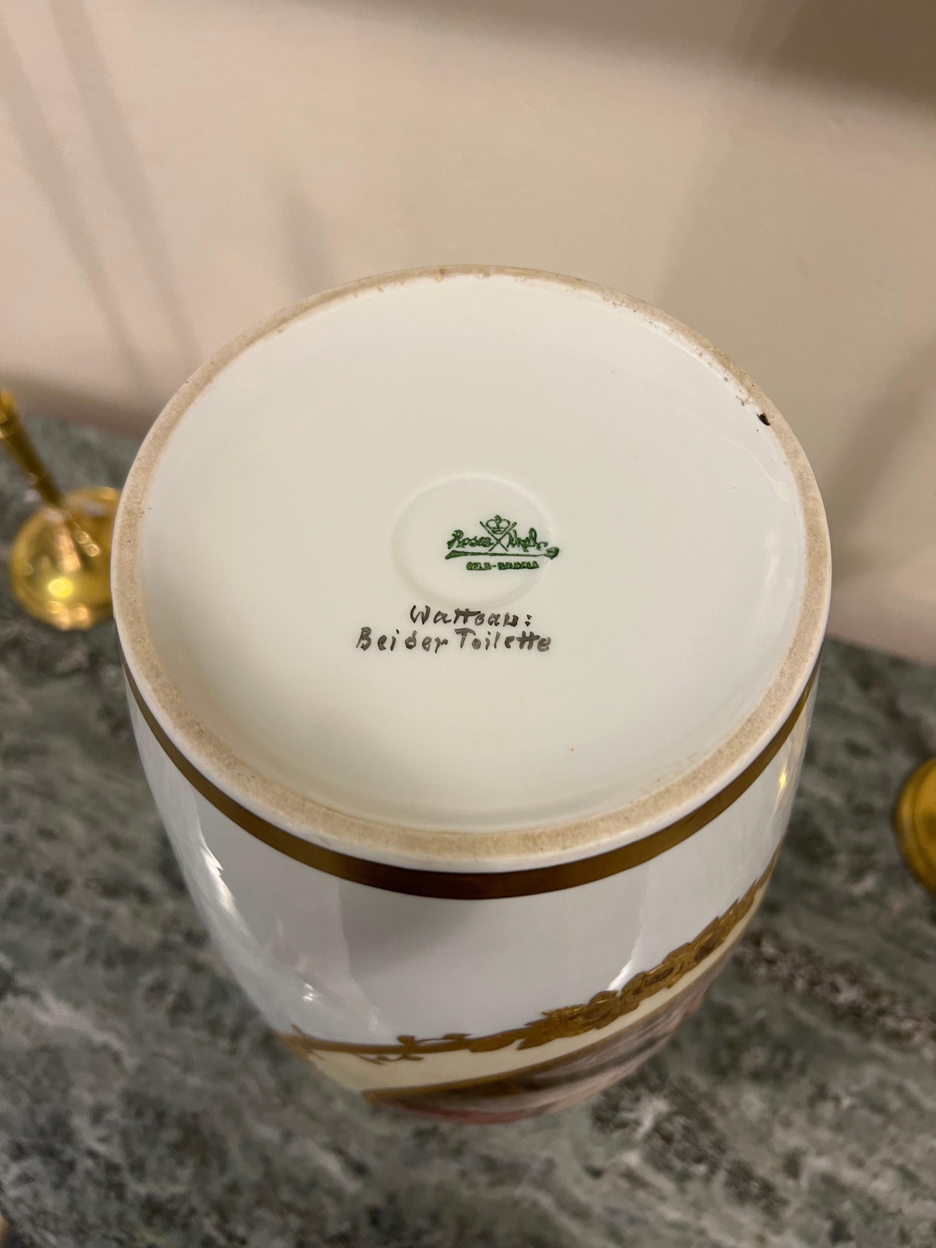 Eccezionale vaso Rosenthal in stile viennese del 1910, dipinto a mano da A. Knije in vendita 1
