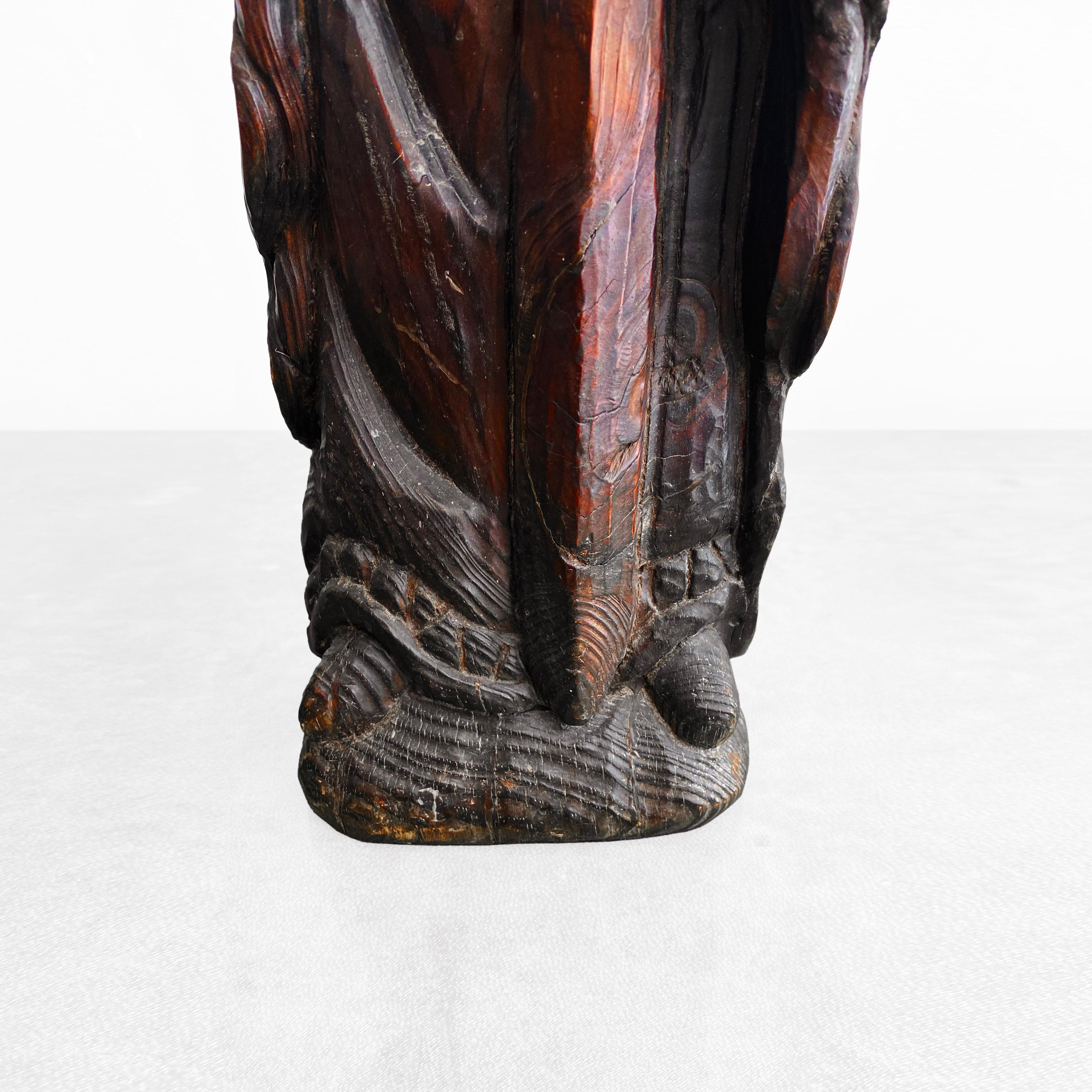 1910s Statue de Saint Paul en Oak Wood Art Ecclésiastique Grande Taille en vente 3