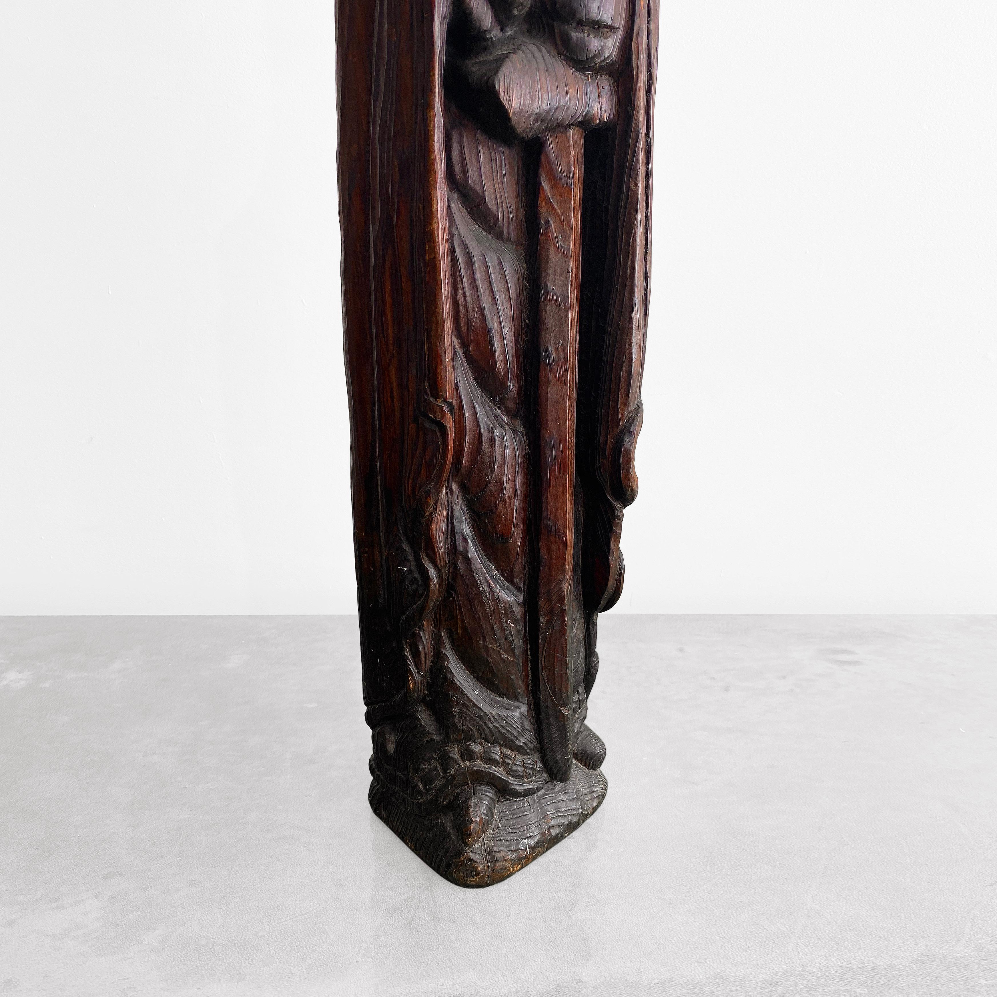 1910s Statue de Saint Paul en Oak Wood Art Ecclésiastique Grande Taille en vente 4