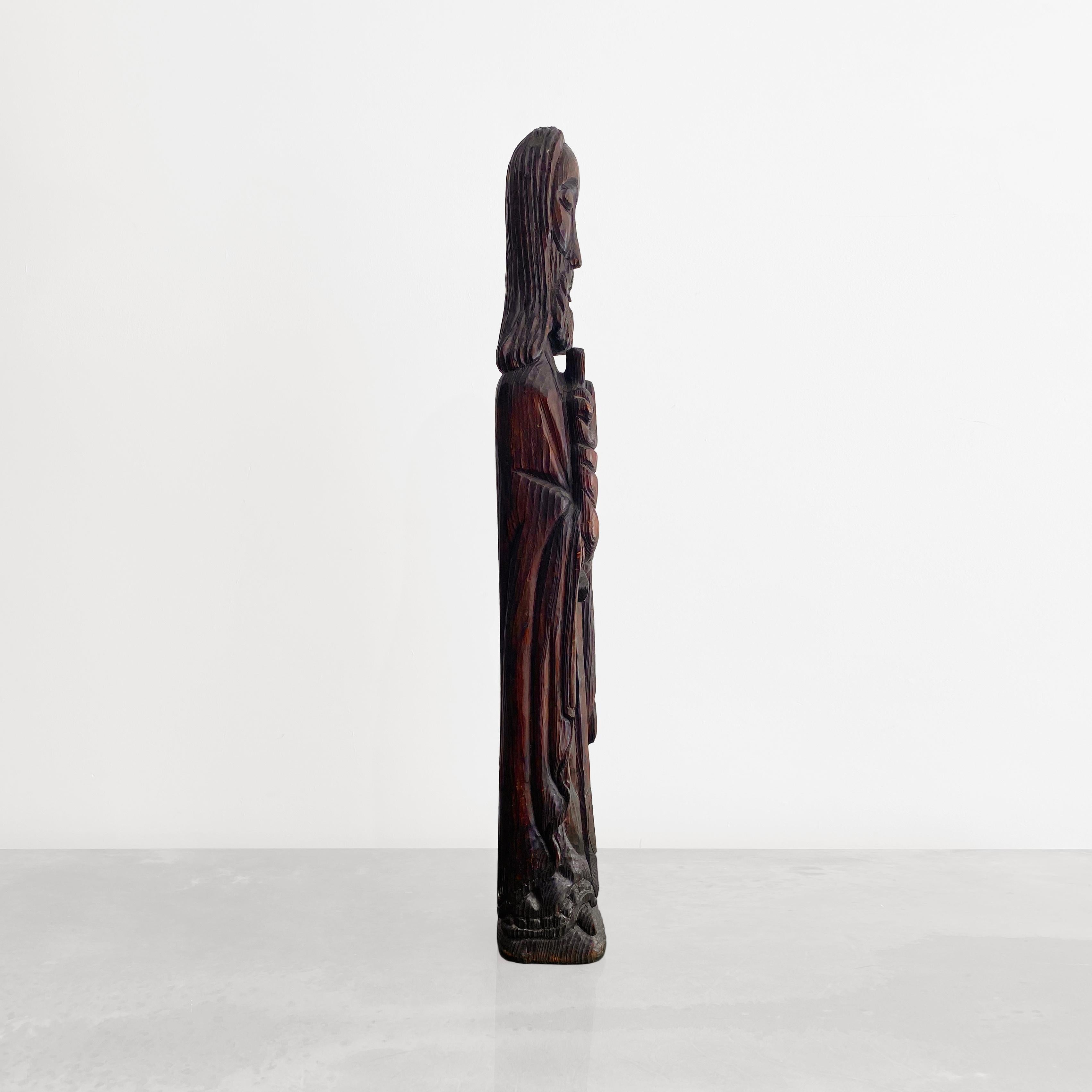 Belge 1910s Statue de Saint Paul en Oak Wood Art Ecclésiastique Grande Taille en vente