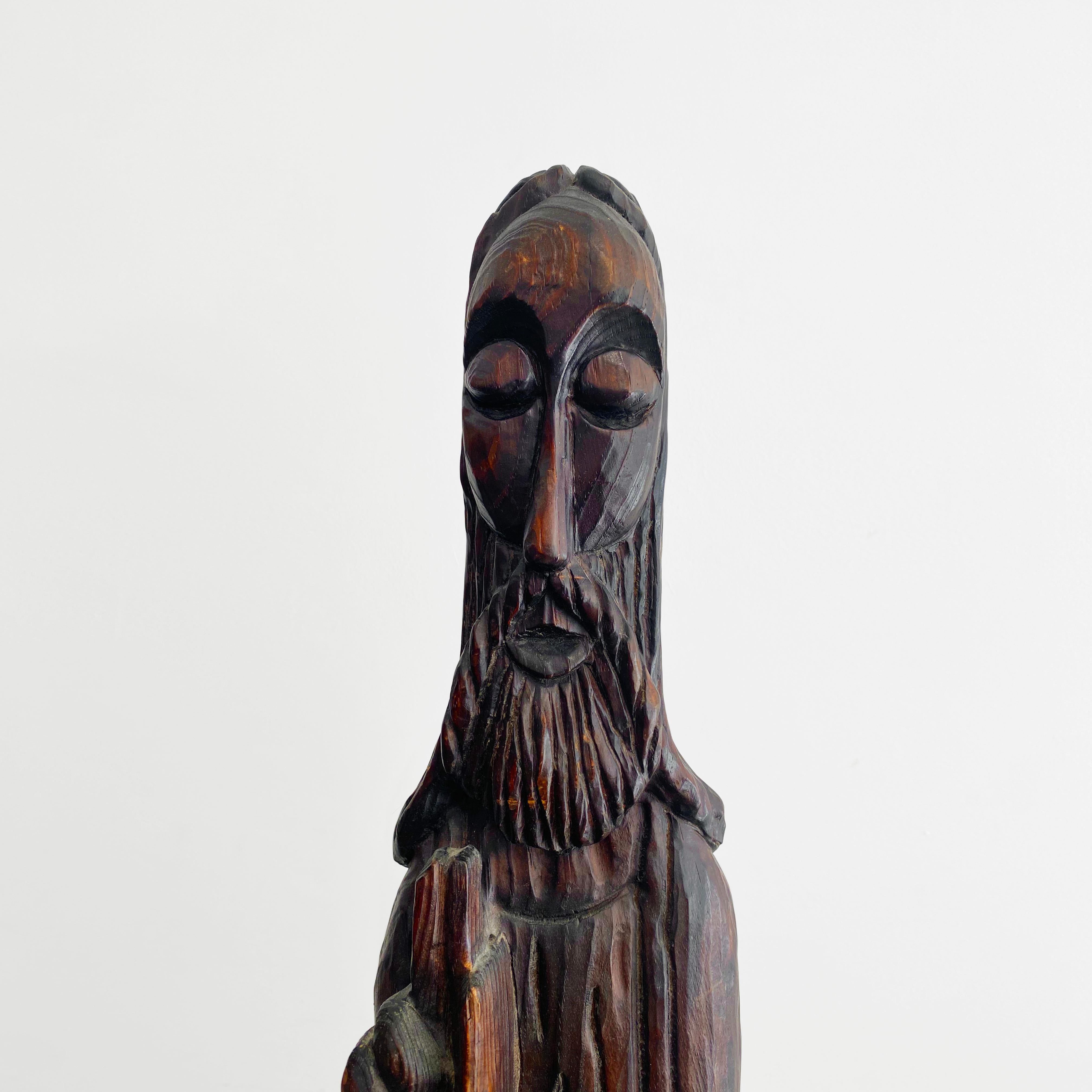 1910s Statue de Saint Paul en Oak Wood Art Ecclésiastique Grande Taille en vente 1