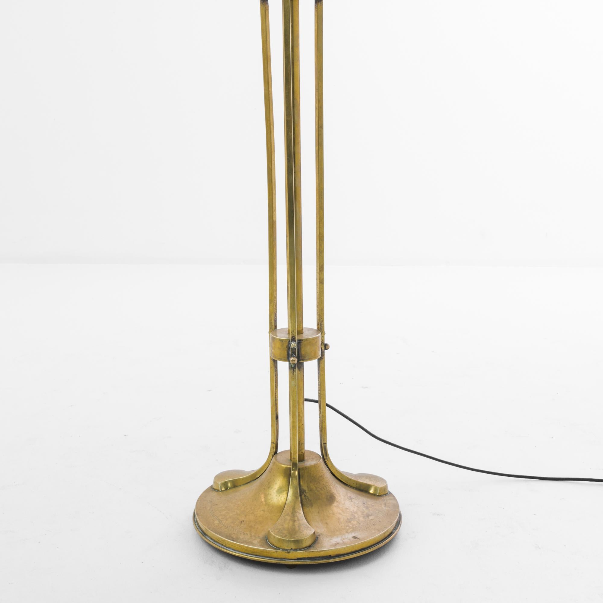 Art Nouveau 1910s French Brass Floor Lamp