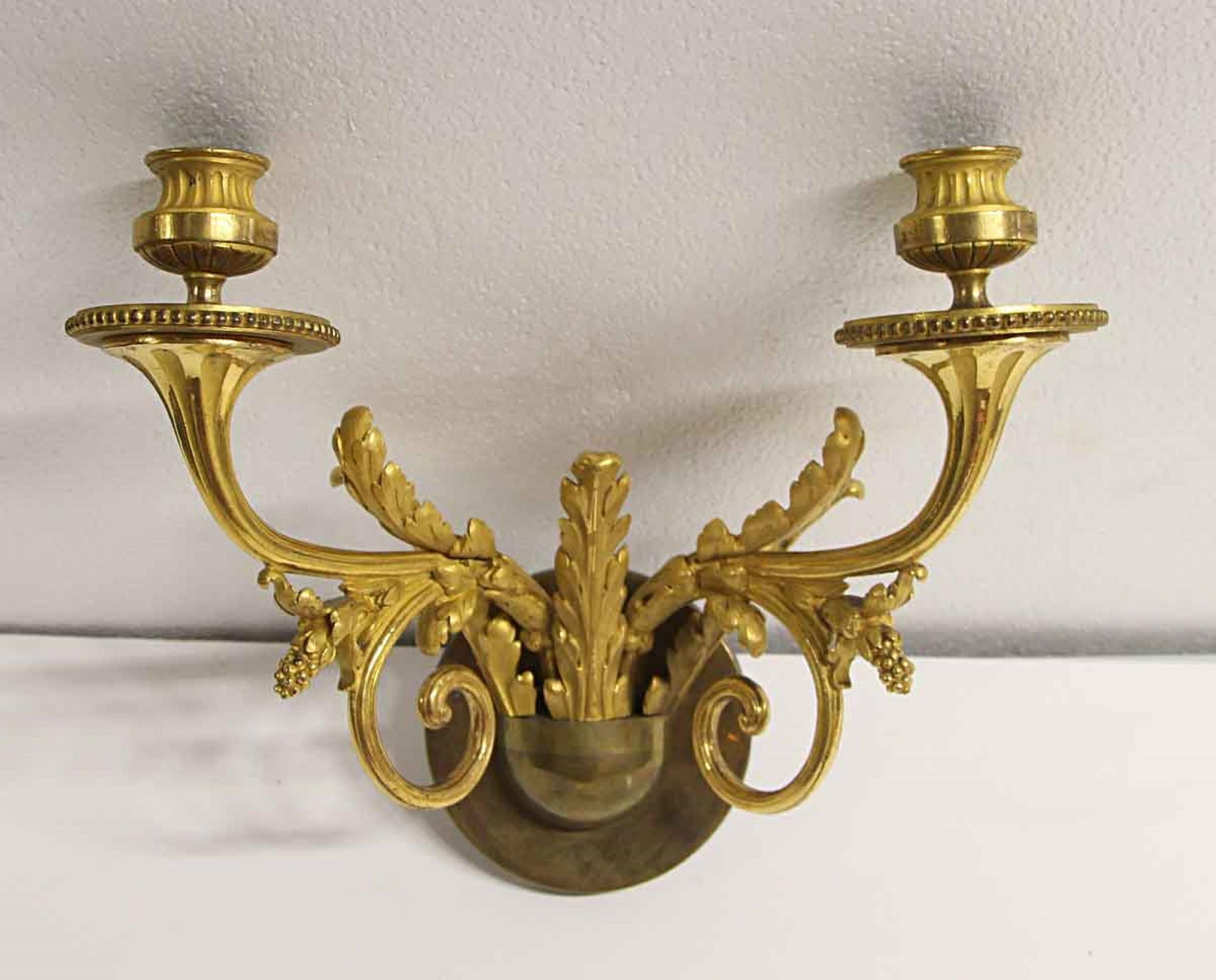 1910s fine detailed brass casting French Empire style sconce with gold filigree. Priced each. This can be seen at our 400 Gilligan St location in Scranton. PA.