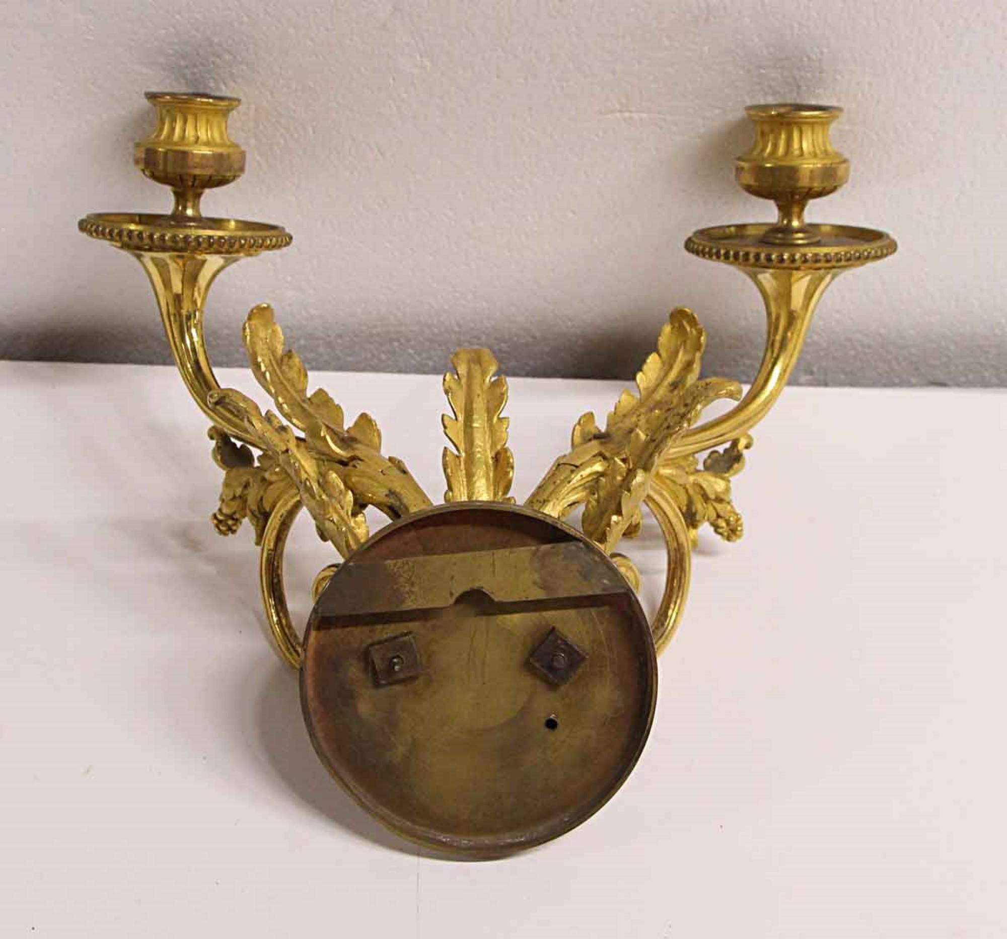 1910s French Empire Wall Cast Brass with Gold Filigree, Quantity Available 5