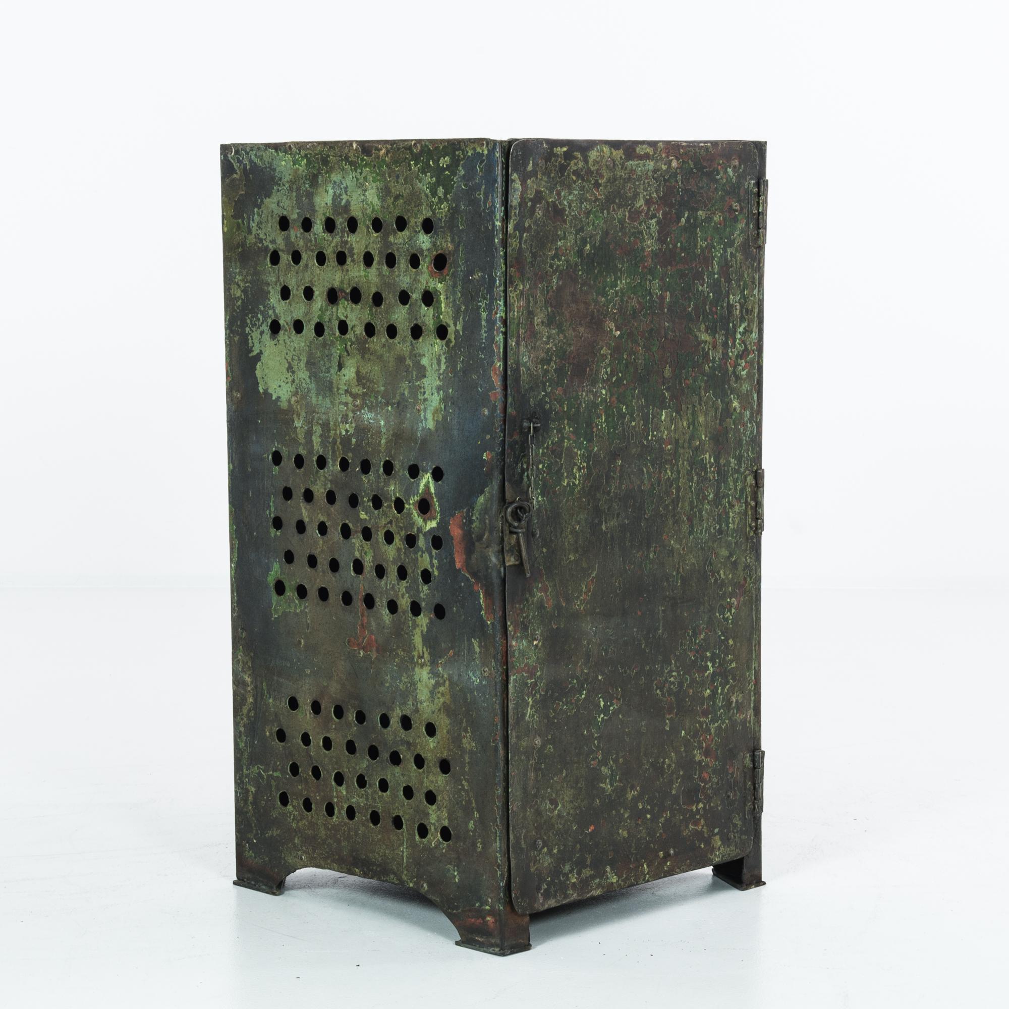 Early 20th Century 1910s French Industrial Metal Locker