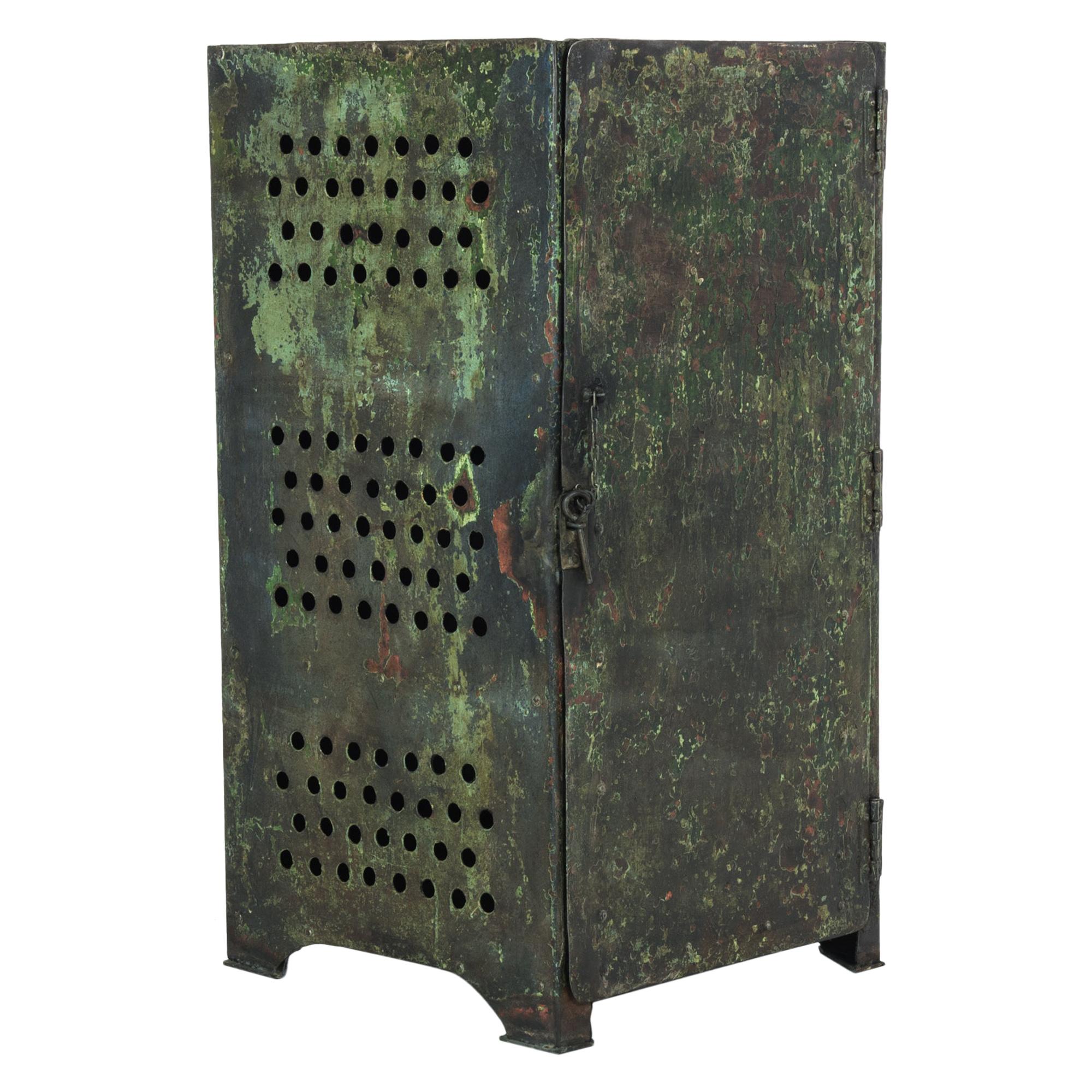 1910s French Industrial Metal Locker