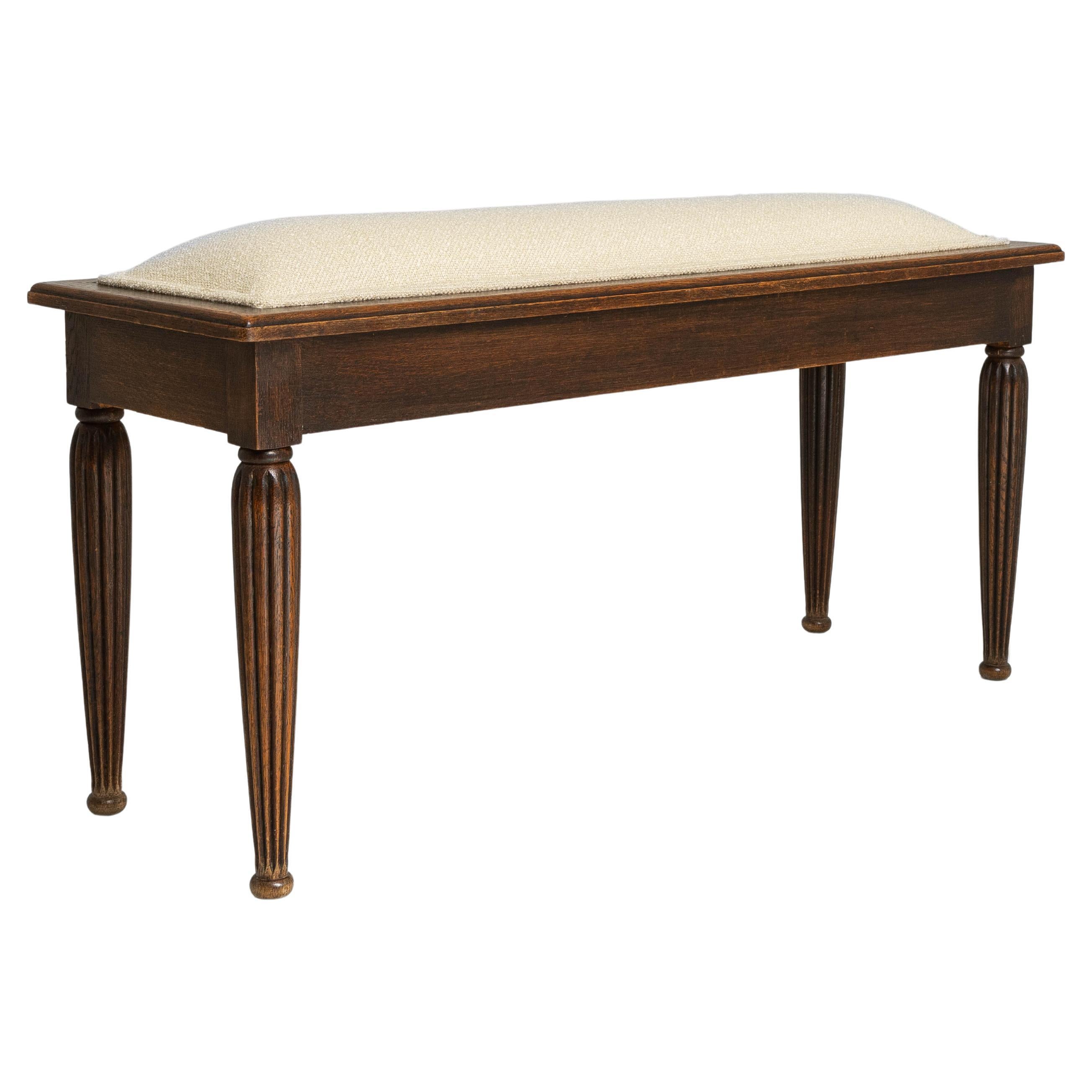 1910s French Louis XVI Style Upholstered Storage Bench For Sale