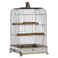 Antique 1910s French Metal Bird Cage