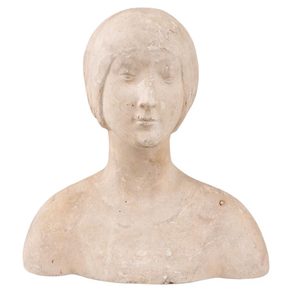 1910s French Plaster Bust