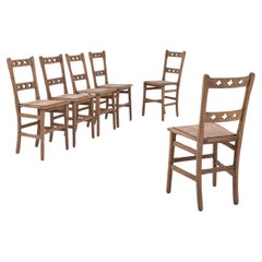 Antique 1910s French Set Of 6 Wooden Dining Chairs