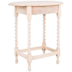 1910s French Spiral Leg Drop-Leaf Table