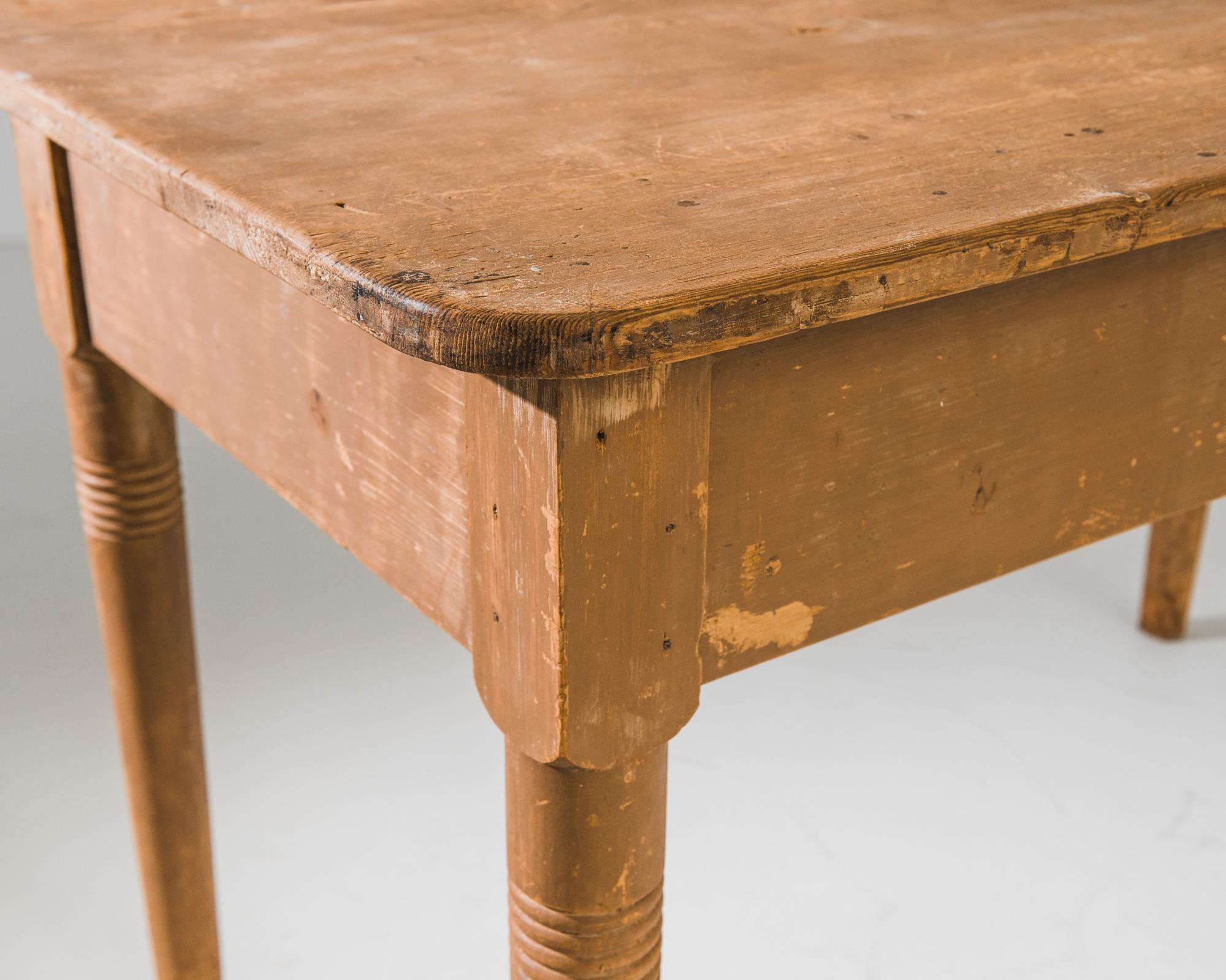 20th Century 1910s French Wood Patinated Wooden Table
