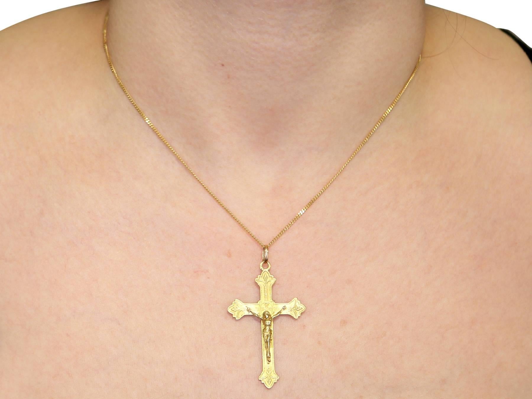 1910s French Yellow Gold 'Crucifix' Pendant 1