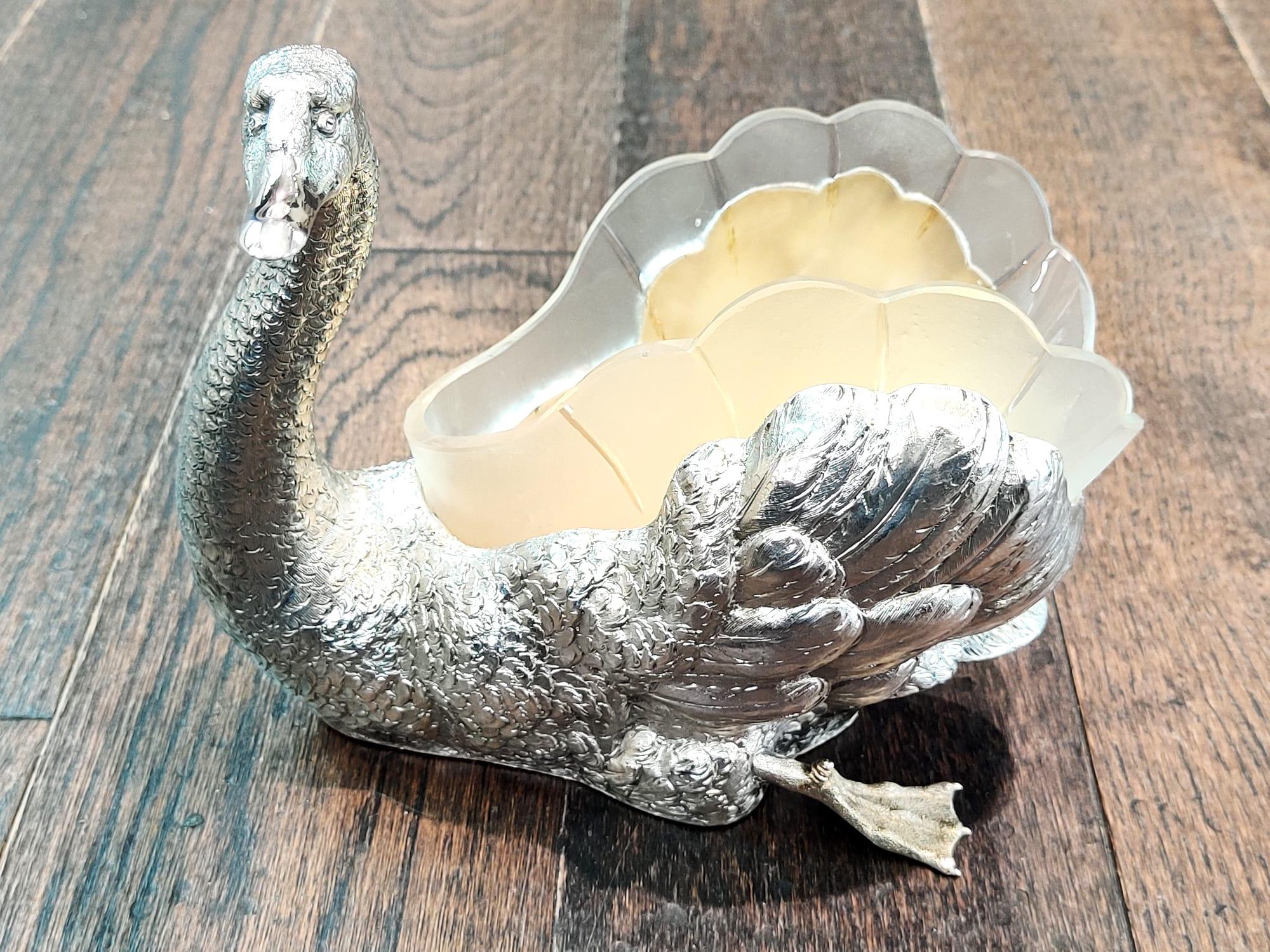 glass swan bowl