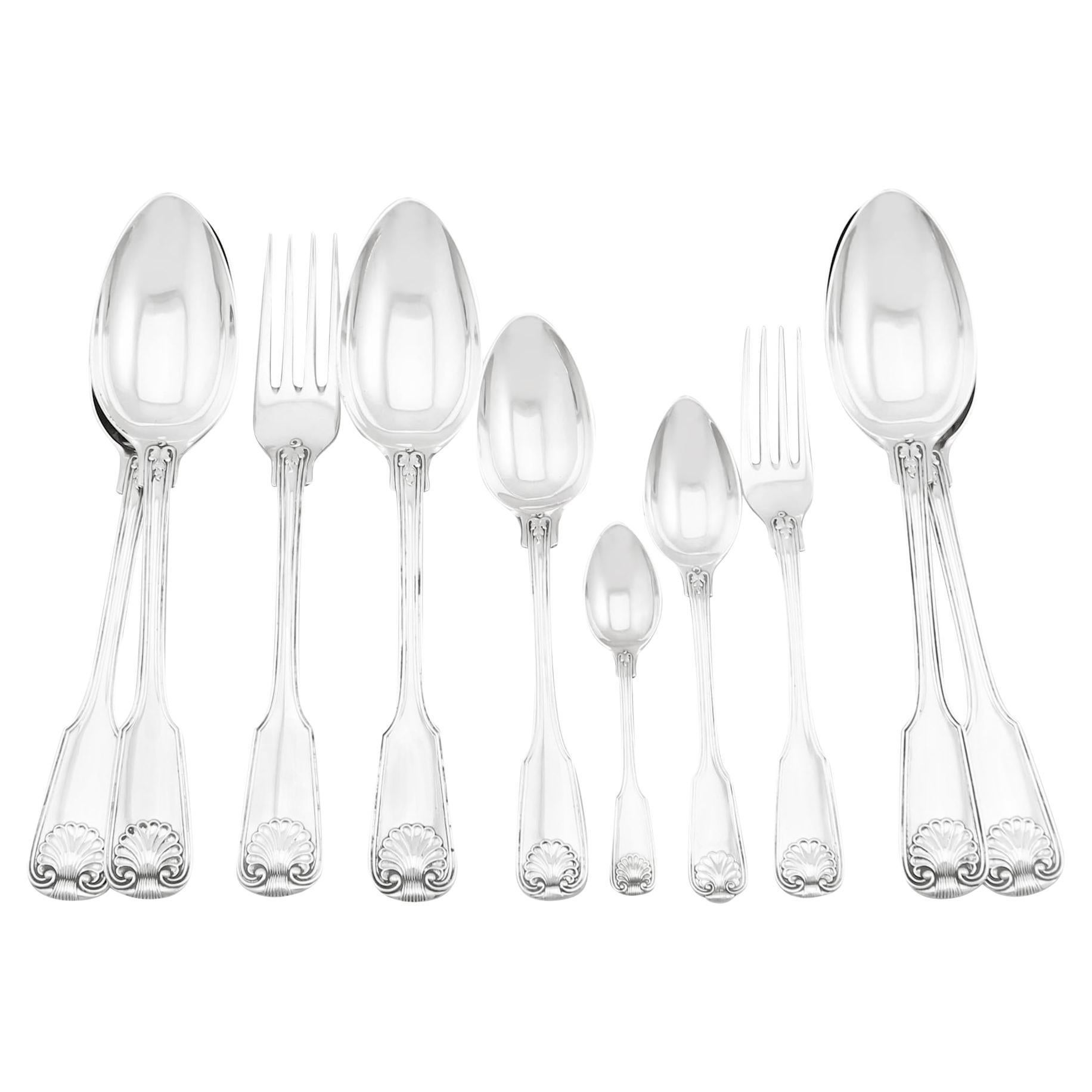 Mensa tedesca d
argento del 1910 con posate per dieci persone in vendita