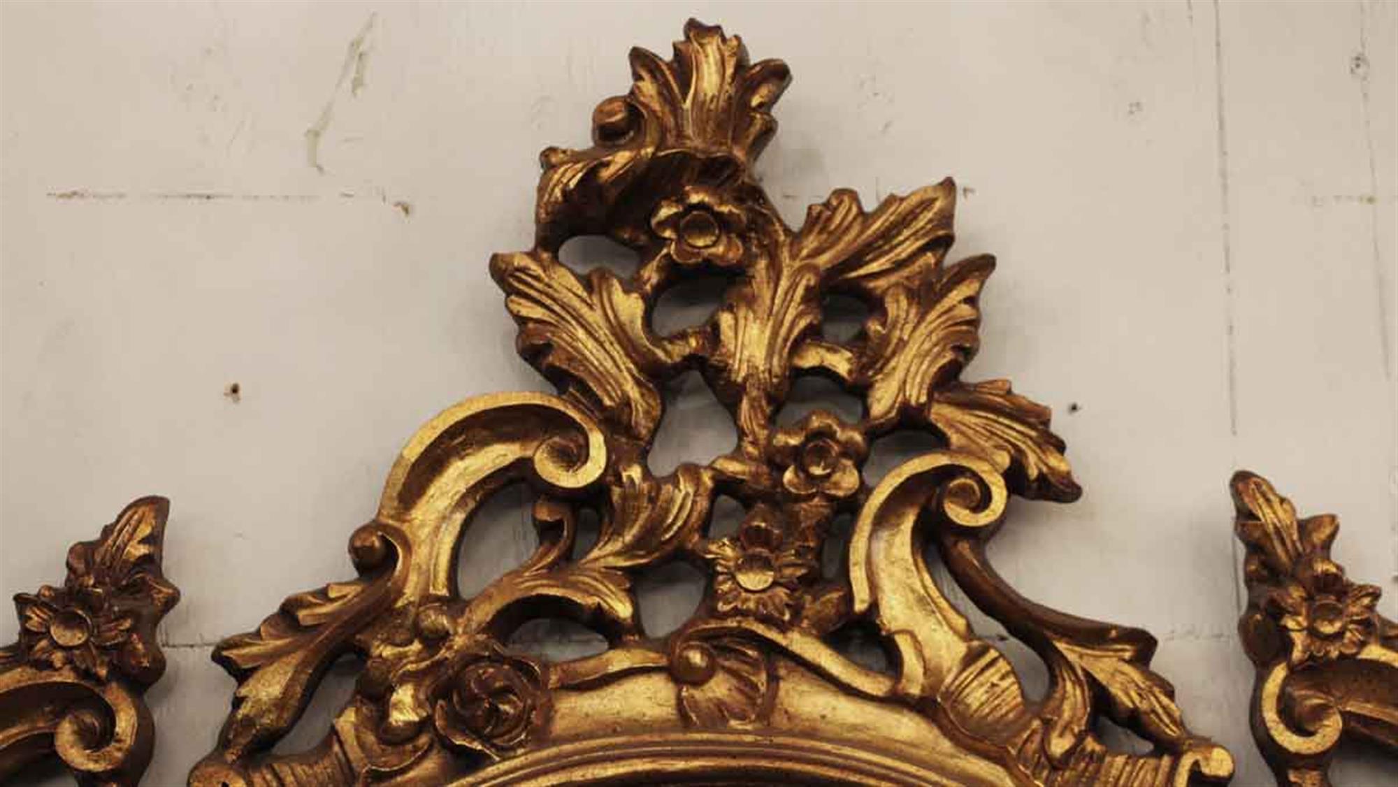 1910s Gold Gilt French Hand Carved Mirror with Ornate Details In Good Condition In New York, NY
