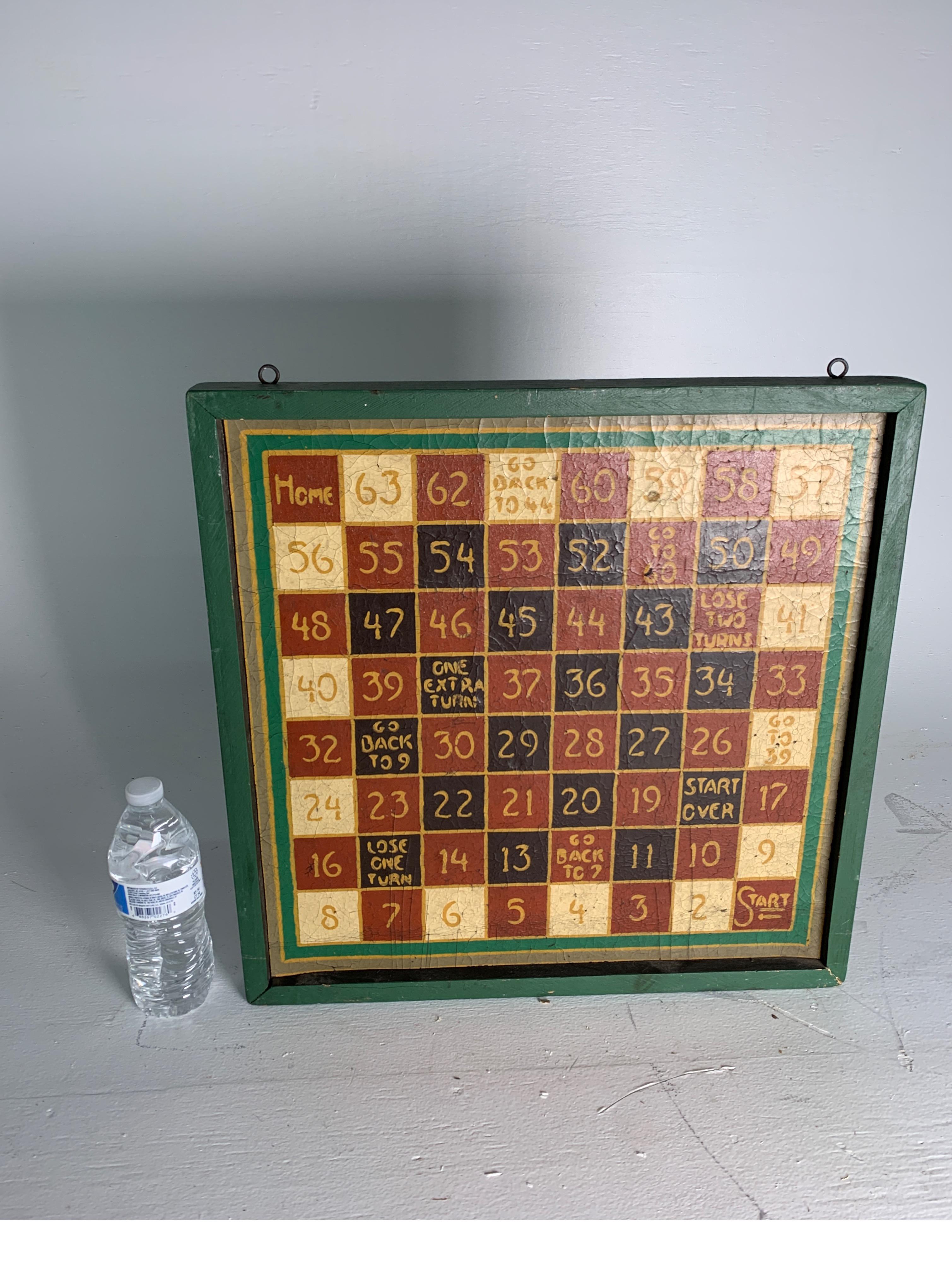 1910s Hand Painted Game Board on Canvas with Custom Frame 2