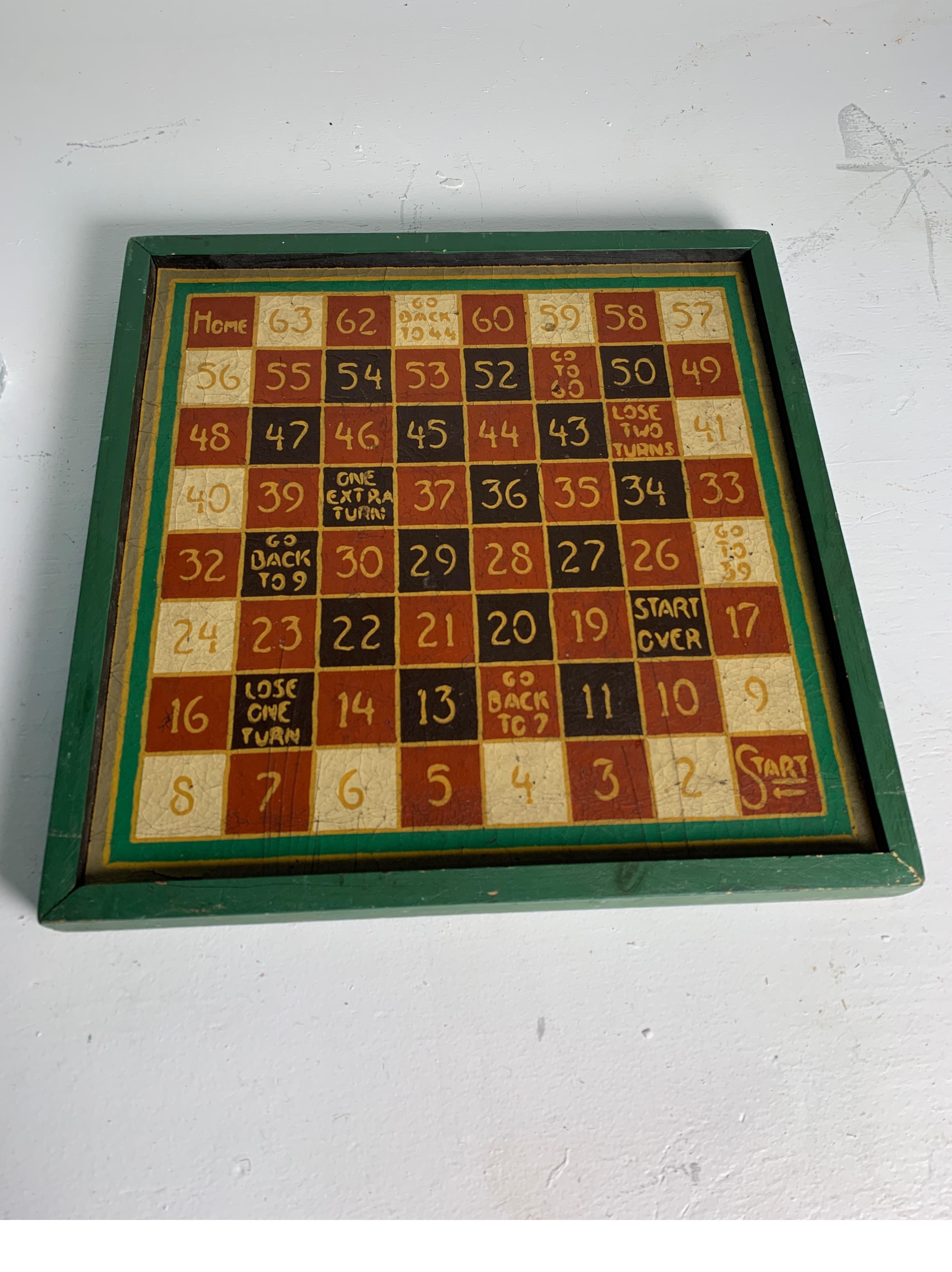 1910s Hand Painted Game Board on Canvas with Custom Frame 3