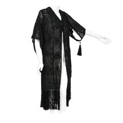 Antique 1910's Henriette Favre Paris Haute Couture Embroidered Net-Lace Fringed Jacket