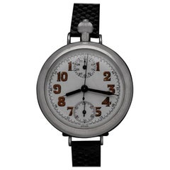 1910's Heuer Vintage Large Mens Sporting / Aviator's Single Button Chronograph