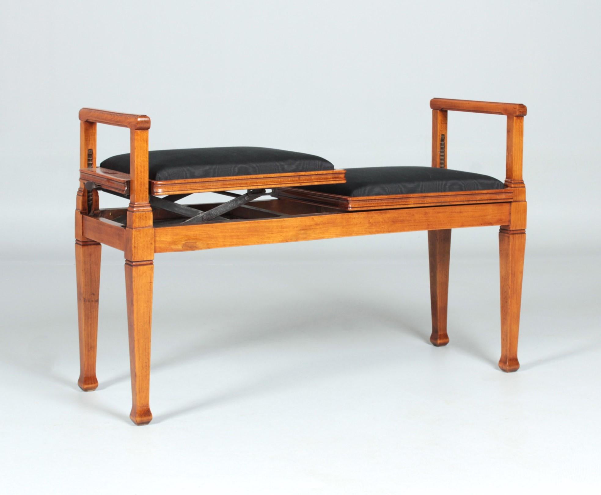 1910s High Adjustable Duett Piano Bench For Sale 1