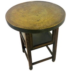 1910s Historicism Side Table or End Table with Egyptian Hieroglyphics