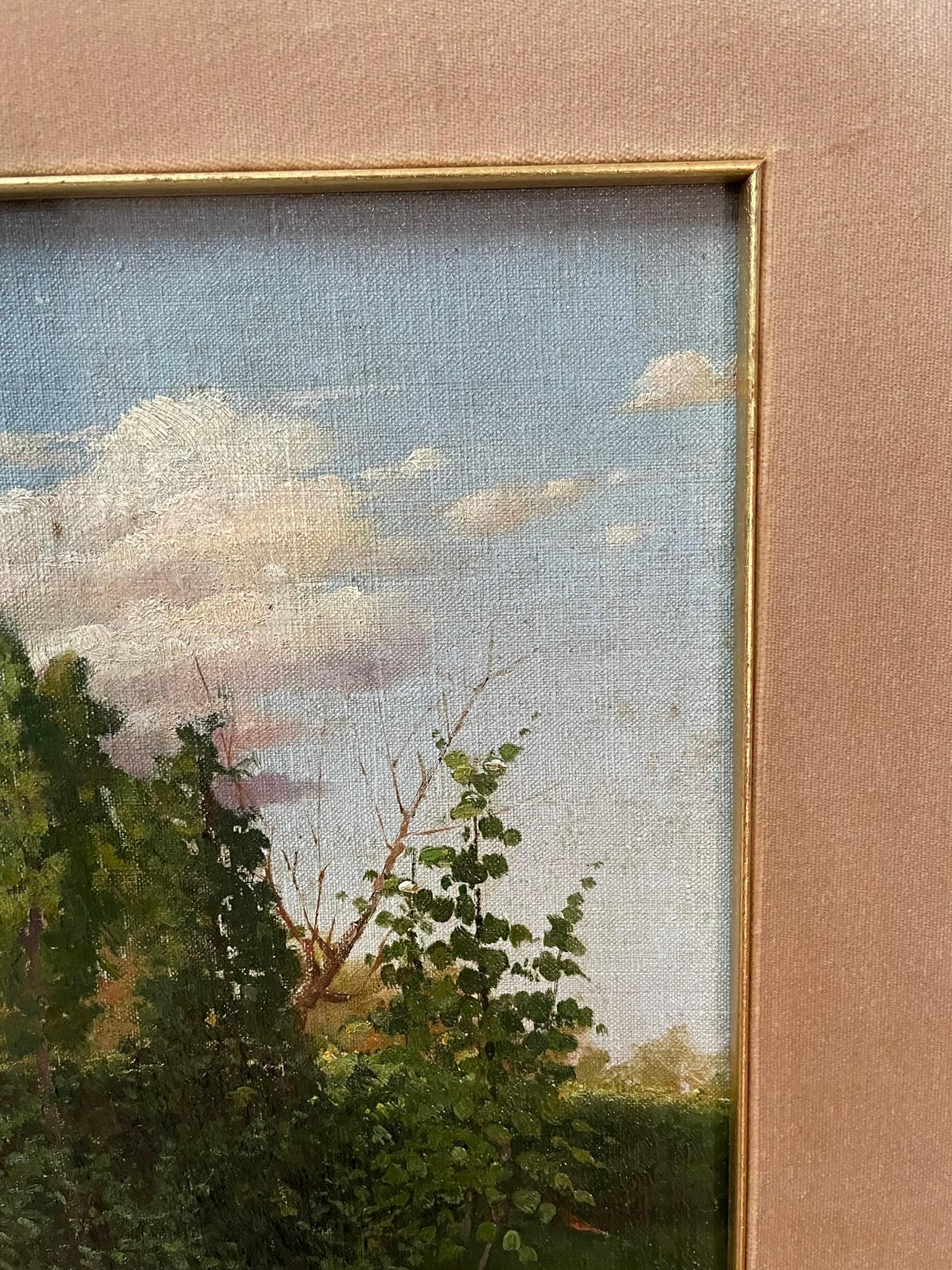 Belle Époque Paesaggio d'epoca italiano firmato in vendita