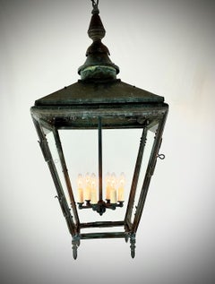 1910's Large Antique Copper Lantern