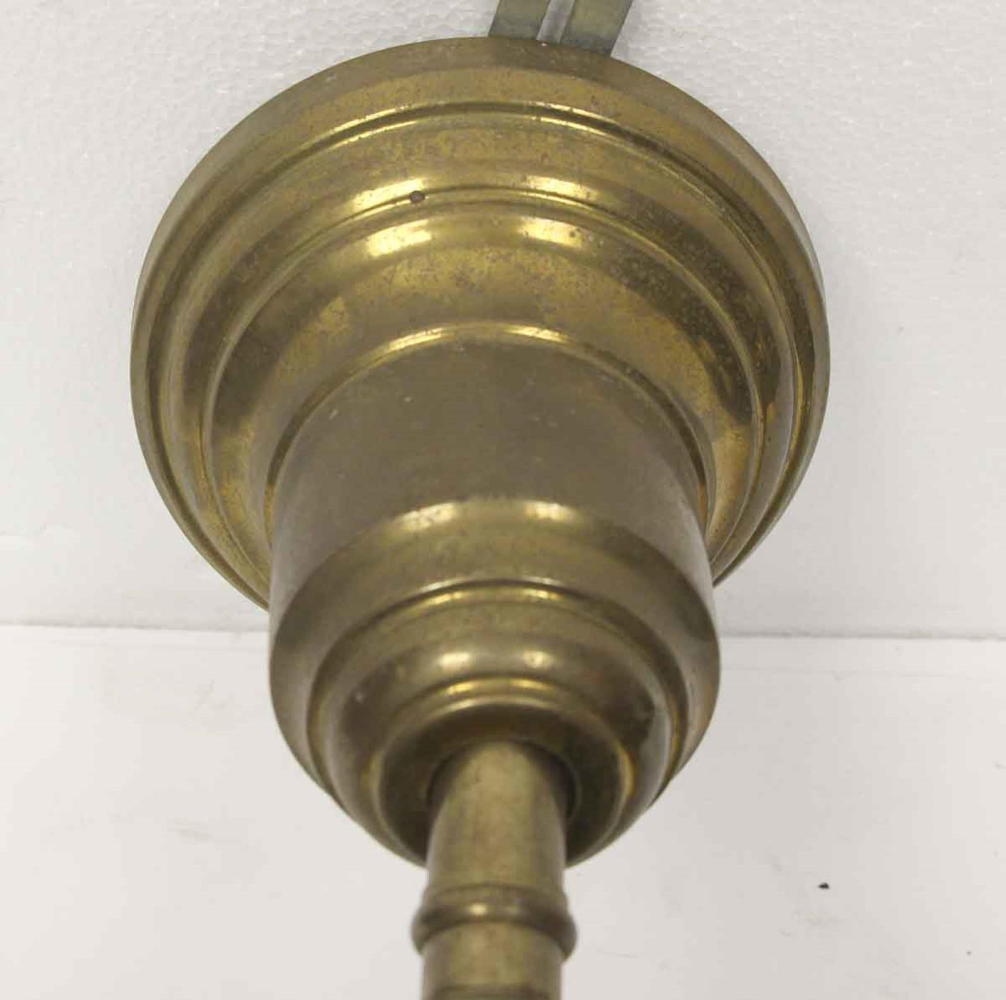 1910s Large Brass Glass Wall Sconce 2 Lights Each Original Shades For Sale 1