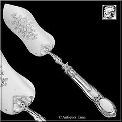 1910s Large French All Sterling Silver Pastry, Pie, Fish Server