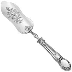 1910s Large French All Sterling Silver Pastry, Pie, Fish Server
