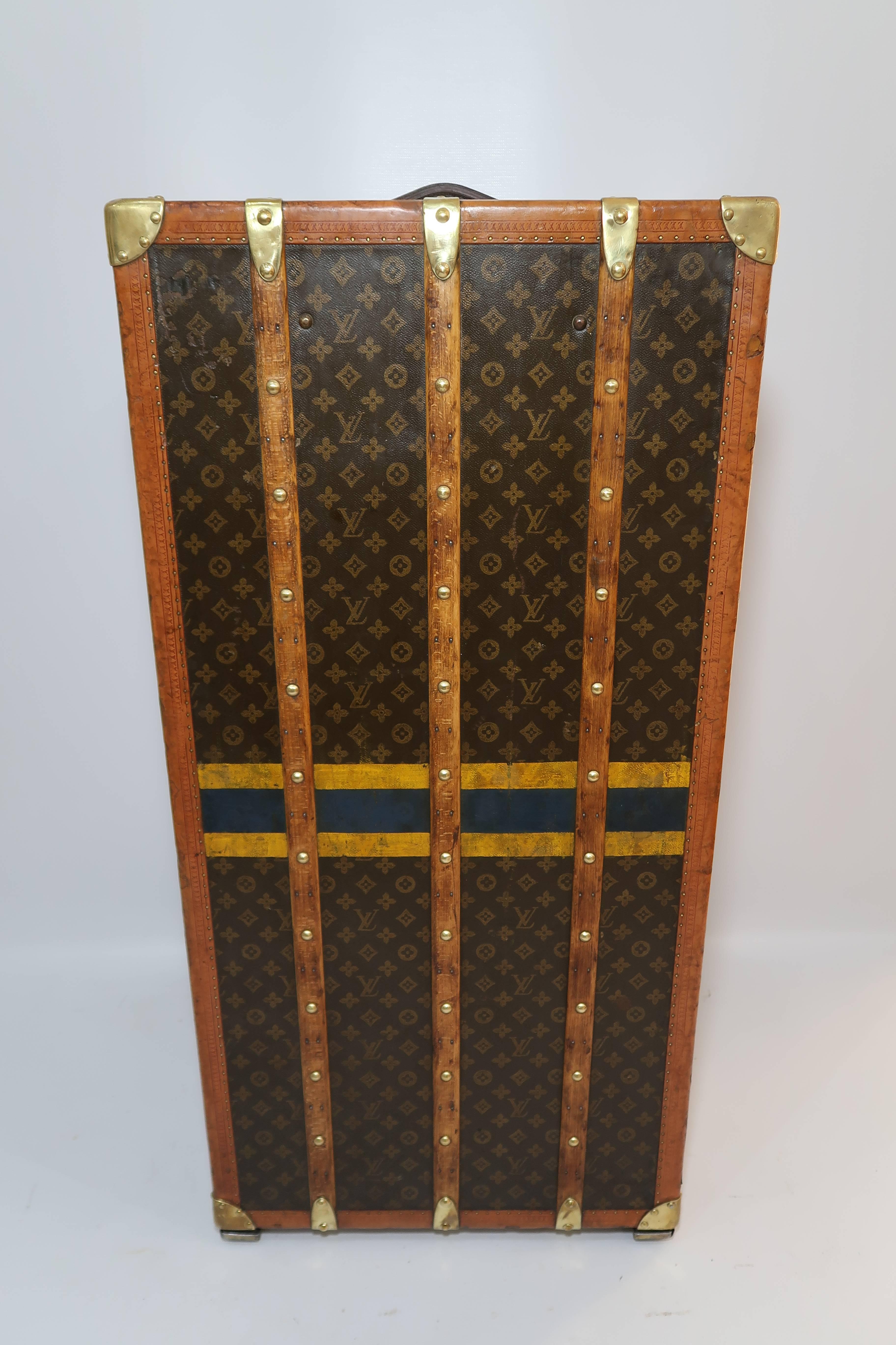Early 20th Century 1910s Louis Vuitton Double Wardrobe Monogram Trunk For Sale