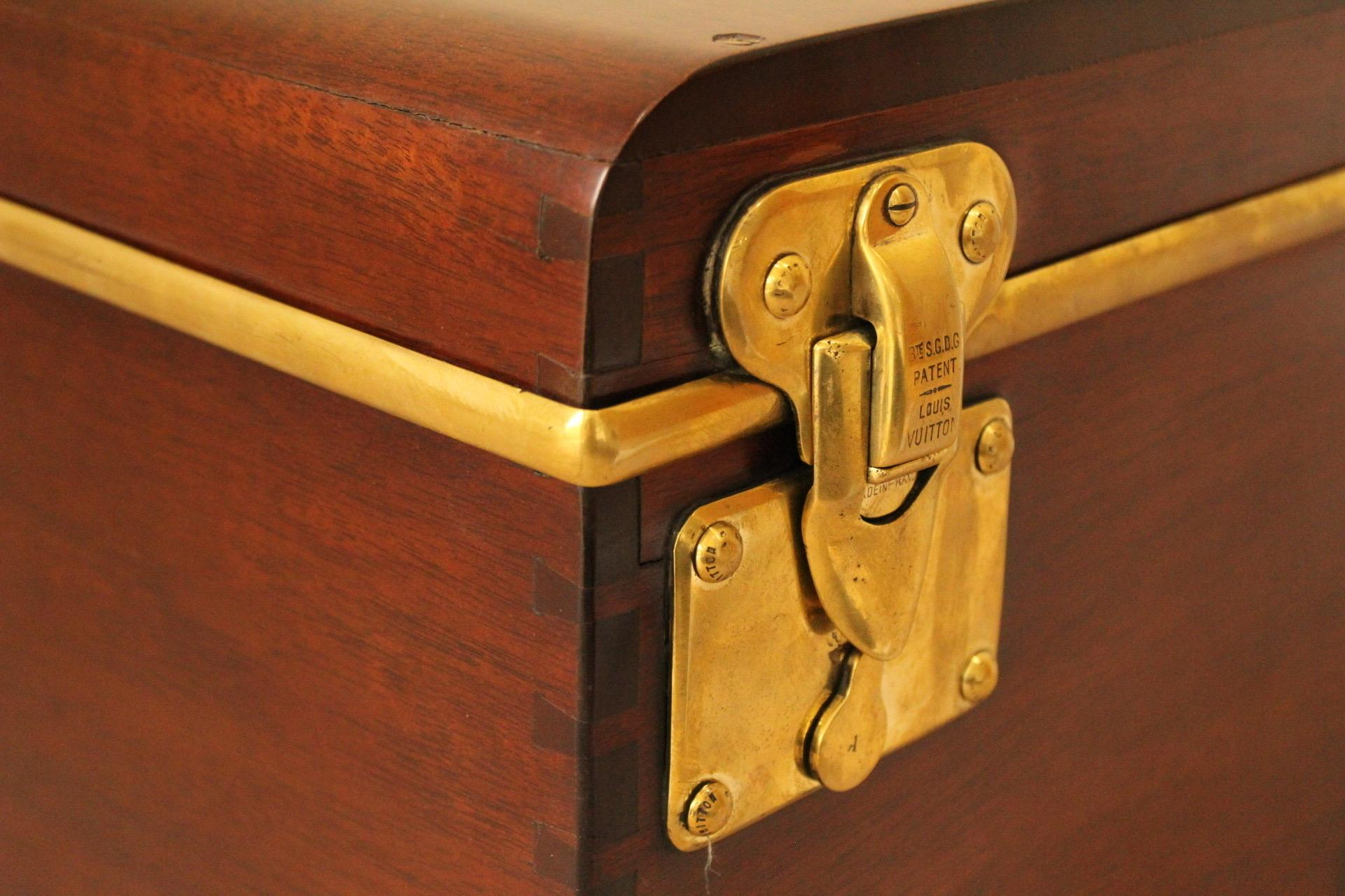 1910s Louis Vuitton Mahogany Toolbox Trunk For Sale 6