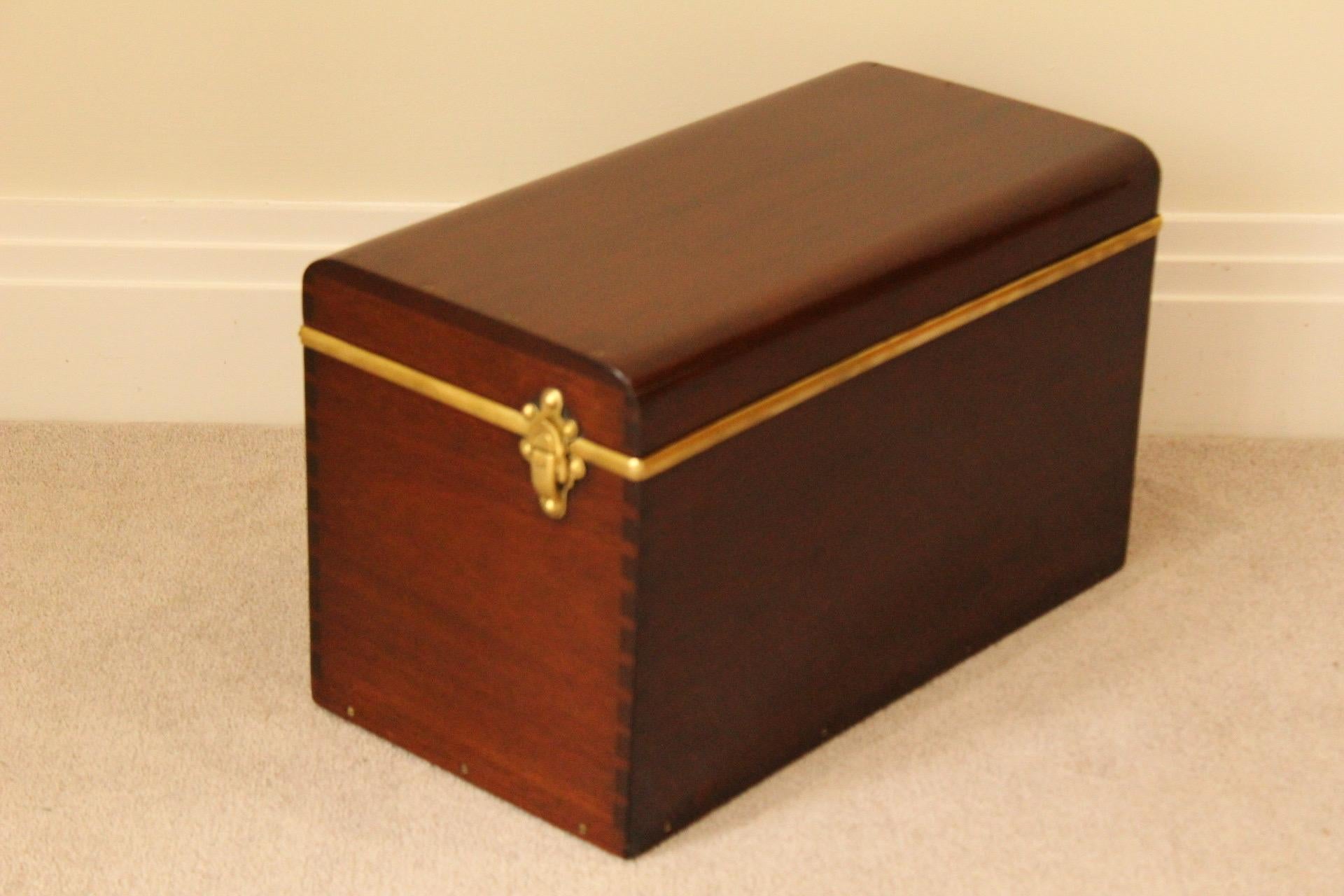 Women's or Men's 1910s Louis Vuitton Mahogany Toolbox Trunk For Sale