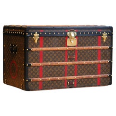 Used 1910s Louis Vuitton Monogram Courier Steamer Trunk 