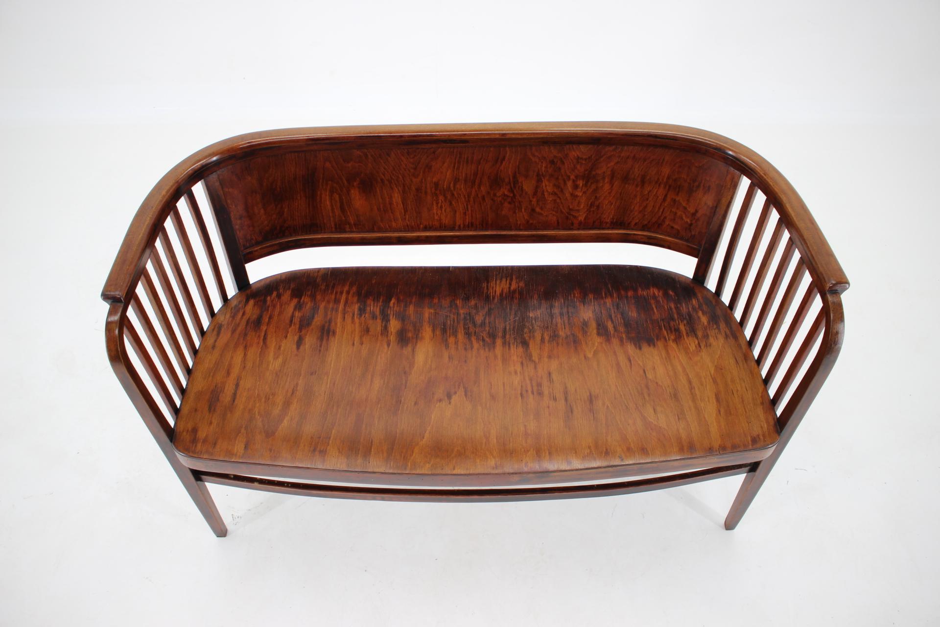Art Nouveau 1910s Marcel Kammerer Wooden Sofa, Chairs and Stool for Gebruder Thonet