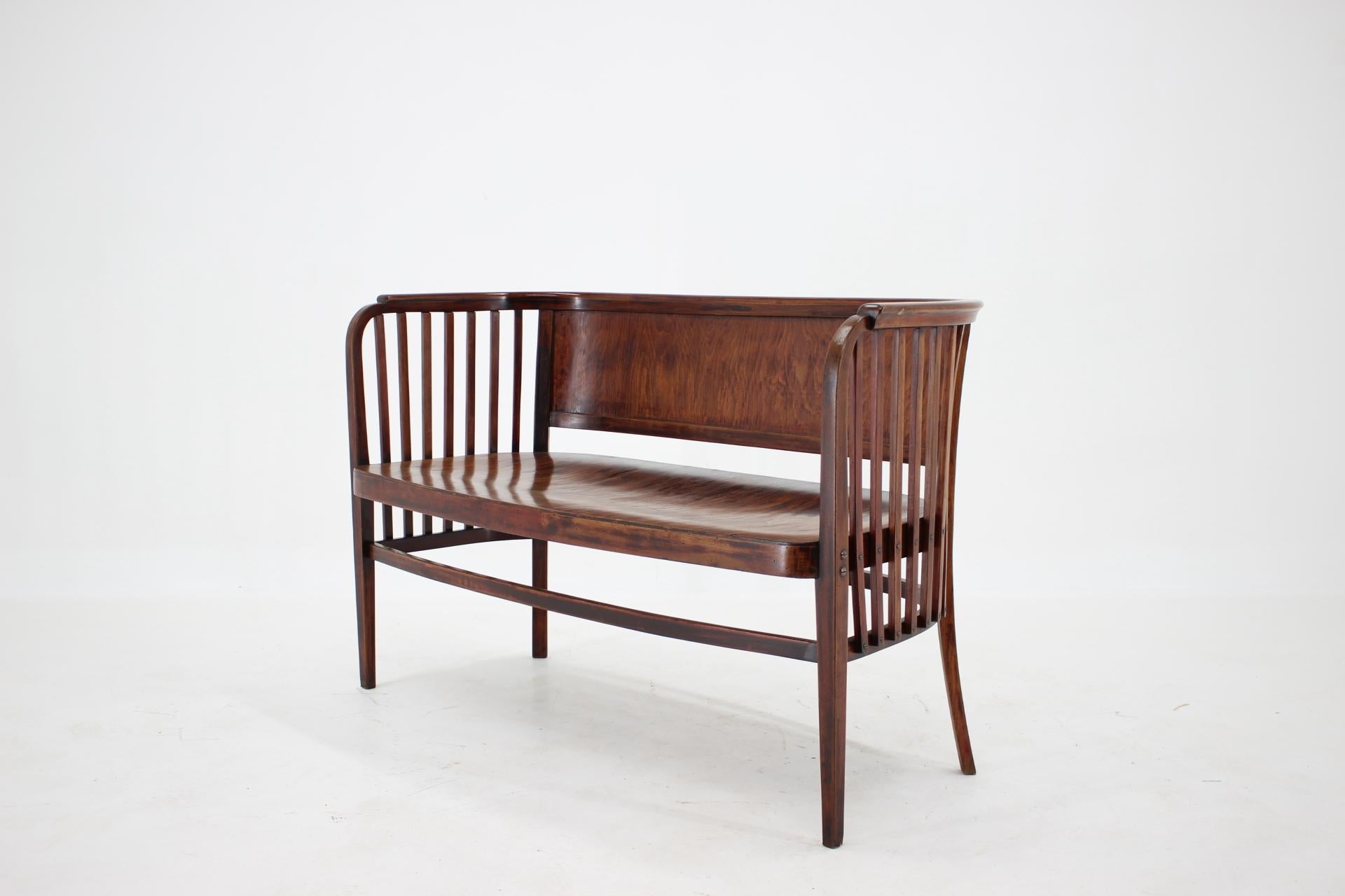1910s Marcel Kammerer Wooden Sofa, Chairs and Stool for Gebruder Thonet In Good Condition In Praha, CZ
