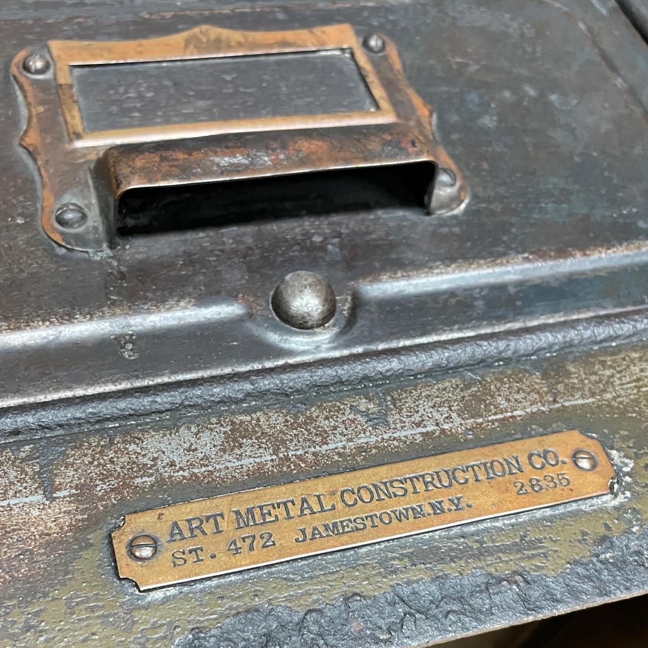 Steel 1910s Metal Art Construction Co. Petite Clerks Desk Chest Drawers Rare
