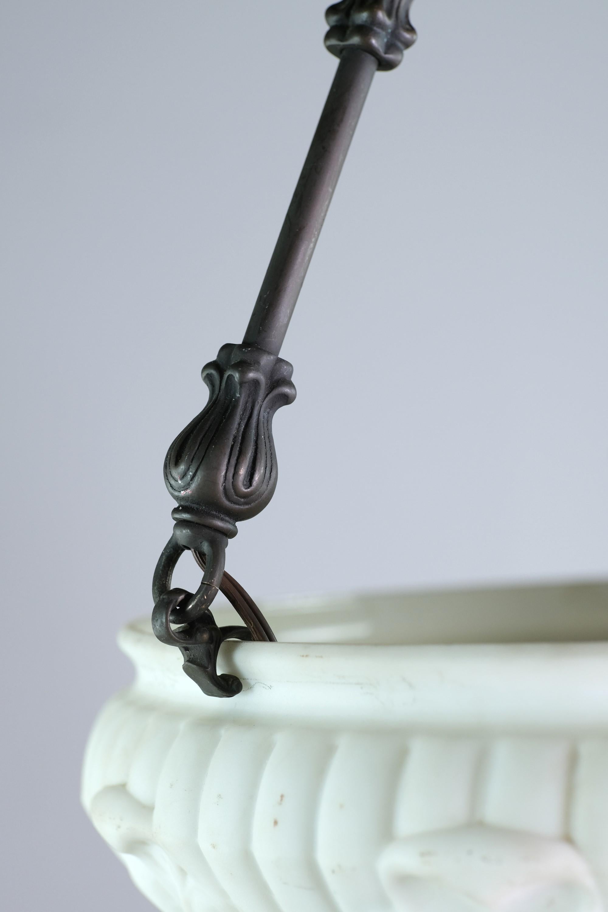 milk glass chandelier