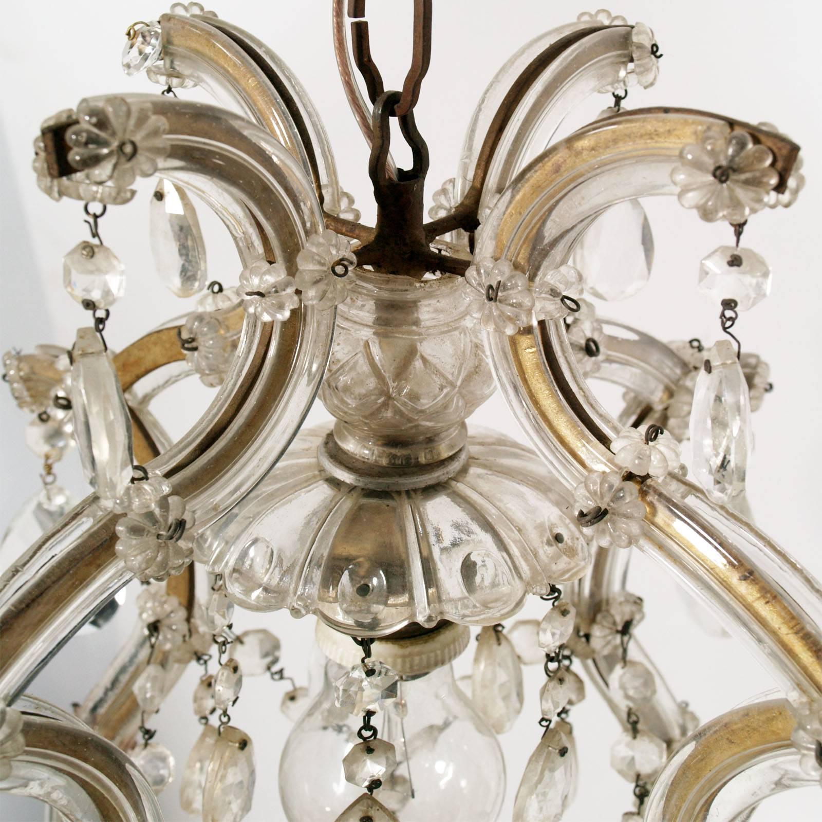 1910s Murano Maria Teresa Chandelier by Salviati with Restored Electrical System In Good Condition In Vigonza, Padua
