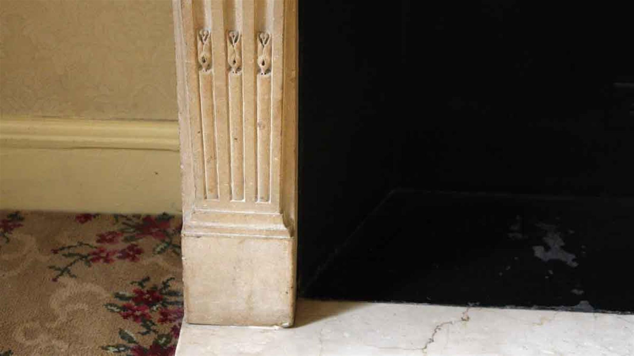 1910s NYC Waldorf Astoria Hotel Louis XVI French Regency Carved Limestone Mantel 6
