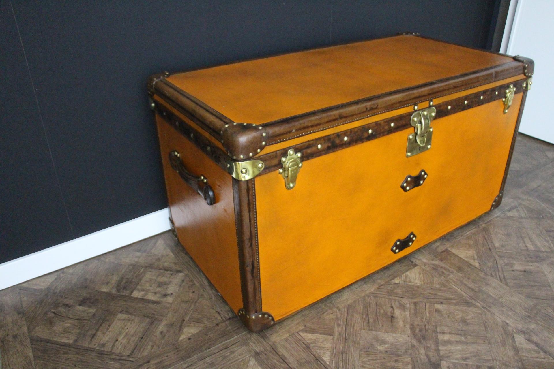 1910s Naranja Louis Vuitton Baúl Vapor, 110 cm Naranja Louis Vuitton Baúl Francés