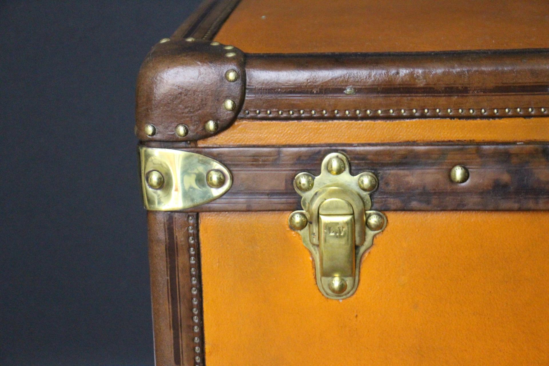 1910s Naranja Louis Vuitton Baúl Vapor, 110 cm Naranja Louis Vuitton Baúl principios del siglo XX