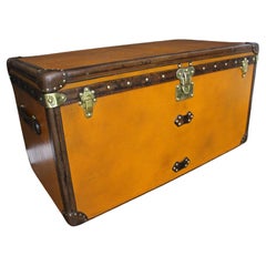 Baule a vapore Louis Vuitton arancione del 1910, 110 cm Baule Louis Vuitton arancione